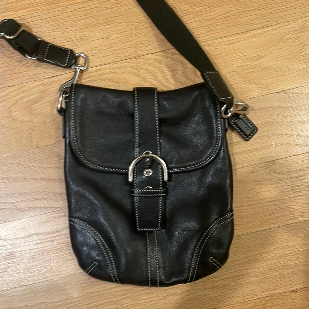 Vintage Coach crossbody black bag small